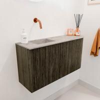Toiletmeubel Mondiaz Joya Dlux | 81.6 cm | Meubelkleur Shadow | Faye wastafel Glace Wasbak Links | Zonder kraangat(en)