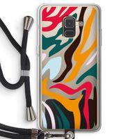 Colored Zebra: Samsung Galaxy A8 (2018) Transparant Hoesje met koord