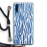 Blauwe nerven: Samsung Galaxy A50 Transparant Hoesje met koord