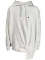 Anrealage hoodie drapé à lien de resserrage - Gris