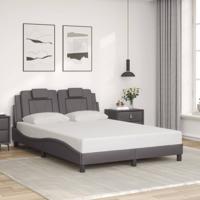 Bedframe "Viana" zonder matras kunstleer grijs 140x190 cm