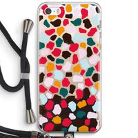 Colored Giraffe: iPhone 5 / 5S / SE Transparant Hoesje met koord