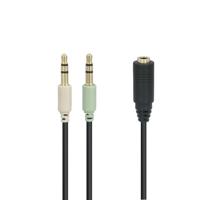 Audio Adapter - microconnect - 2x3.5mm-3.5mm - M/F - 0.4m - Zwart