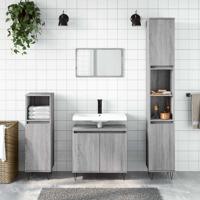 Badkamerkast 58x33x60 cm bewerkt hout grijs sonoma eikenkleurig - thumbnail