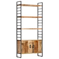 Boekenkast met 4 schappen 80x30x180 cm ruw mangohout Boekenkast met 4 schappen 80x30x180 cm ruw mangohout
