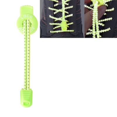 AONIJIE Unisex verstelbare elastische reflecterende sport Lace Quick Lock schoenveter (lichtgroen)