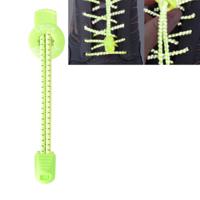AONIJIE Unisex verstelbare elastische reflecterende sport Lace Quick Lock schoenveter (lichtgroen)