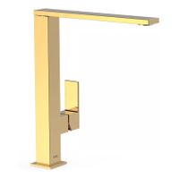 Wastafelkraan Tres Cuadro | Opbouw | Mengkraan | Hoog model | 1-hendel | Vierkant | 24k Goud glans - thumbnail