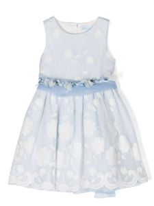 Abel & Lula robe à appliqués fleur - Bleu