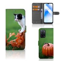 OPPO A16/A16s/A54s | Telefoonhoesje | Met pasjeshouder | Kitten