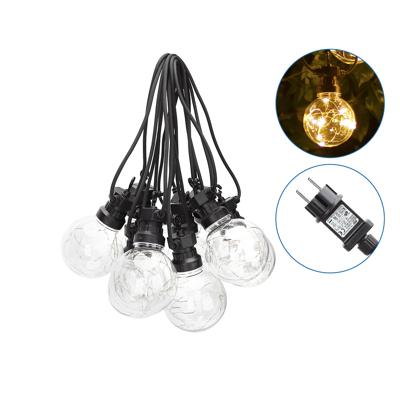 8m LED Prikkabel - String Light - 10 Transparante LEDs - 3000K Warm wit - IP44 Lichtsnoer buiten