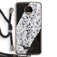 Gespikkelde marmer: Motorola Moto Z Force Transparant Hoesje met koord
