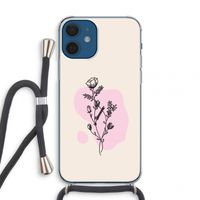 Roses are red: iPhone 12 mini Transparant Hoesje met koord
