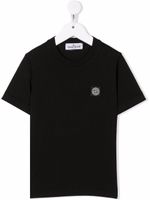 Stone Island Junior t-shirt à patch logo poitrine - Noir