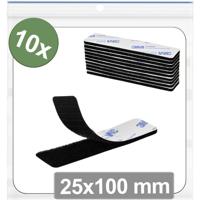 Quadrios 25CA654 Klittenband punten Om vast te plakken Haak- en lusdeel (l x b) 25 mm x 100 mm Zwart 10 stuk(s)