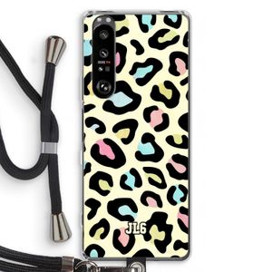 Leopard pattern: Sony Xperia 1 III Transparant Hoesje met koord