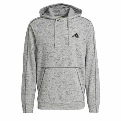 Herenhoodie Adidas Essentials Mélange Embroidered Lichtgrijs - Maat: M