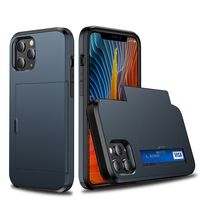 iPhone 7 hoesje - Backcover - Hardcase - Pasjeshouder - Portemonnee - Shockproof - TPU - Marineblauw - thumbnail