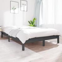 Bedframe massief grenenhout grijs 120x190 cm - thumbnail