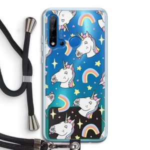 Rainbow Unicorn: Huawei P20 Lite (2019) Transparant Hoesje met koord