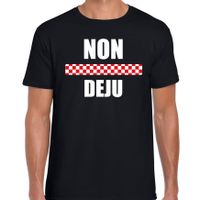 Non deju met vlag Brabant t-shirts Brabants dialect zwart voor heren