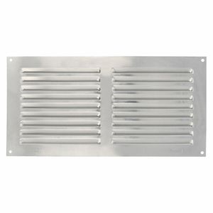 AMIG Ventilatierooster/muurrooster - 150 x 300mm - aluminium - zilver - schoepenrooster