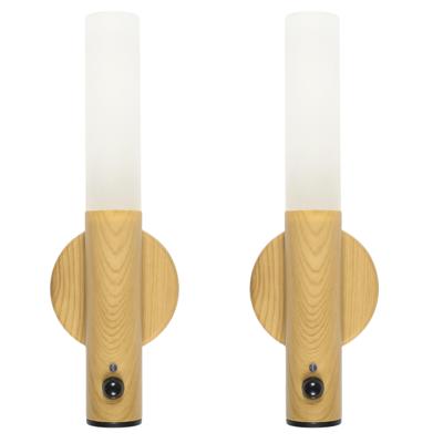 Home Deco Factory Nachtlamp / wandlamp - 2x - portable - kunststof - oplaadbaar - 18 cm