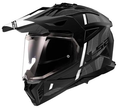 LS2 endurohelm "mx702 pioneer ii hill". helmet mx702 pion.ii hill s bl./whte matt