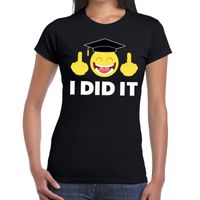 I DID IT t-shirt geslaagd / afgestudeerd zwart dames