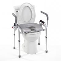 Verstelbare Toiletverhoger voor Volwassenen 5 Hoogtes met Aluminium Frame Antislipvoetjes 70 x 44 x 74-84 cm Draagvermogen 136 kg