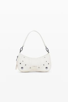 Kleine tas met borduursels in leerlook - WHITE - U