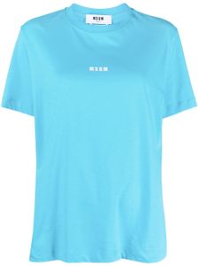 MSGM t-shirt en coton à logo imprimé - Bleu