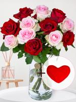 Rozenboeket Romy + knuffel hartje