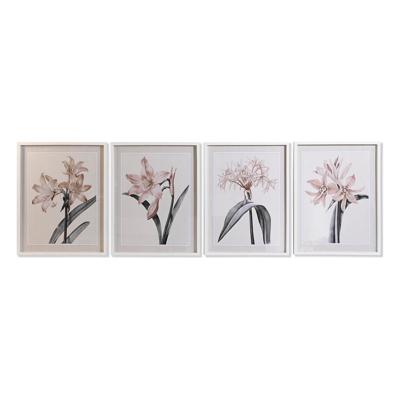 Schilderij DKD Home Decor Kristal Berken 55 x 70 x 2,5 cm 55 x 2,5 x 70 cm Blommor (4 Onderdelen)