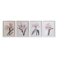 Schilderij DKD Home Decor Kristal Berken 55 x 70 x 2,5 cm 55 x 2,5 x 70 cm Blommor (4 Onderdelen)