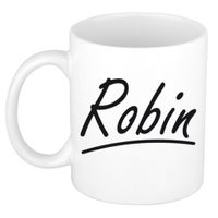 Naam cadeau mok / beker Robin met sierlijke letters 300 ml