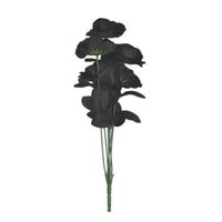 Bosje met 6 zwarte rozen halloween decoratie 37 cm   -