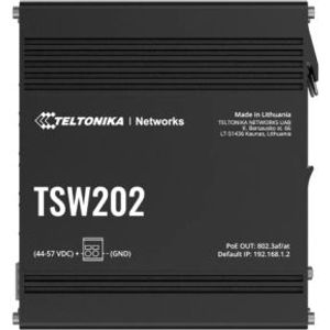 Teltonika TSW202 Managed L2 Gigabit Ethernet (10/100/1000) Power over Ethernet (PoE) Aluminium, Blauw