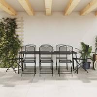 9-delige Tuinset metaalgaas antracietkleurig