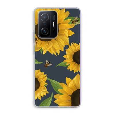 Sunflower and bees: Xiaomi 11T Pro Transparant Hoesje