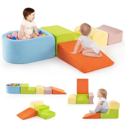 5-Delige Set Zachte Bouwblokken Ballenbak voor Kinderen Bouwblokken van Schuimrubber