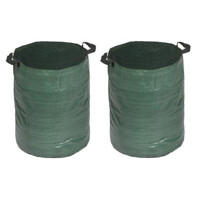 Nature Tuinafvalzak - 2x stuks - opvouwbaar - groen - 120 liter