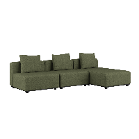 Cobana Lounge Sofa - 3 seater chaise - Kirra Olive - SACKit