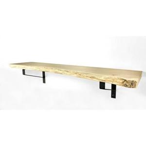 Woodbrothers Eiken wandplank massief boomstam 80x40cm + dragers