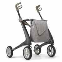 Carbon rollator Ultralight (4,8 kg) | by Acre | Kleur: Zwart | Lichtgewicht | Omgekeerde handvatten | Lichtste rollator | Soft banden | byAcre
