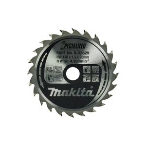 Makita Cirkelzaagblad voor Hout | Specialized | Ø 136mm Asgat 20mm 24T - B-33629