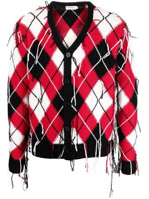 Charles Jeffrey Loverboy cardigan frangé à losanges - Rouge