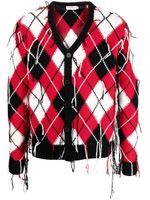 Charles Jeffrey Loverboy cardigan frangé à losanges - Rouge