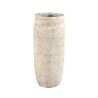 PTMD Sary Cream cement pot minimal stripe rib high L - thumbnail