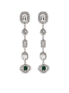 Alessandra Rich boucles d'oreilles pendantes serties de cristaux - Argent